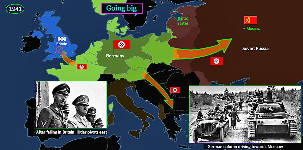 Hitler invades Russia, 1940 map